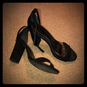 Black ankle strap heels